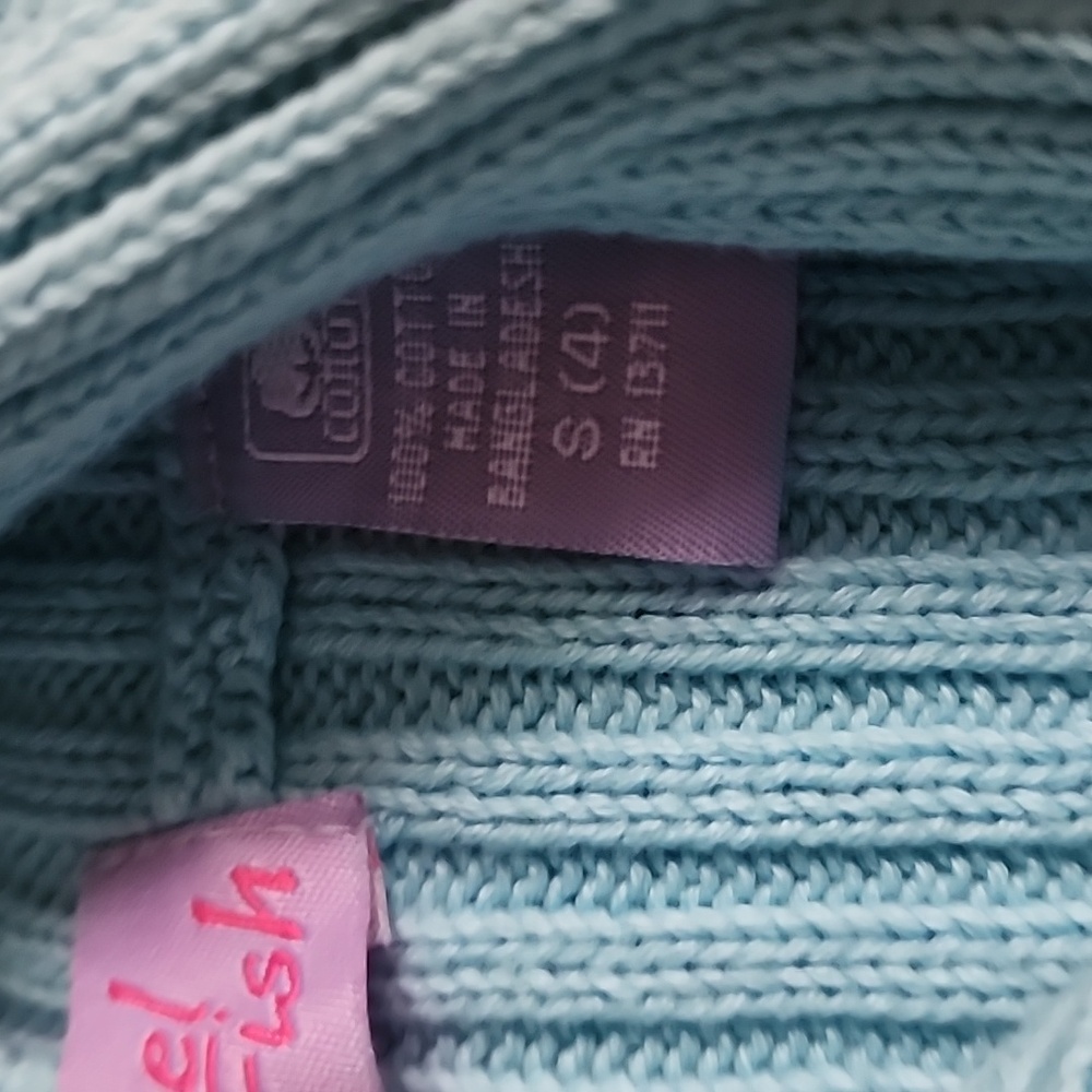 Blue Kids Ribbed Hoodie - Picture 3 of 5